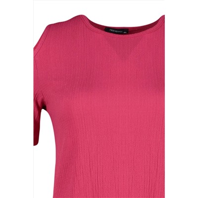 Fuşya A-line Cut-Out Detaylı Örme Elbise TBBSS22EL2986