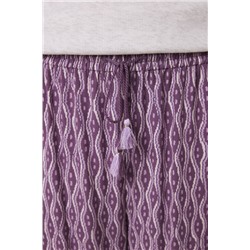 Pantalón largo print geométrico morado