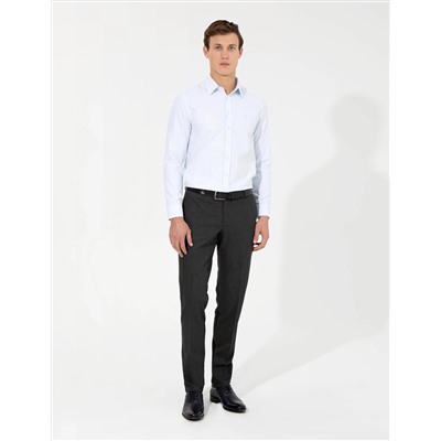 Açık Mavi Slim Fit Armürlü Gömlek