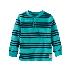 Striped Snow Yarn Henley