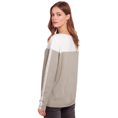 Damen Pullover mit Farbteiler