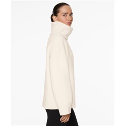 High-neck faux-shearling jumper