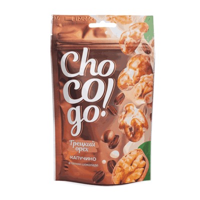 Драже Грецкий орех в белом и в молочном шоколаде со вкусом капучино ChoCoGo 100 г 1/18, шт