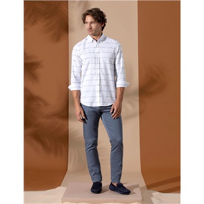 Mavi Slim Fit Uzun Kollu Gömlek