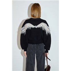 Cárdigan de lana y mohair Negro
