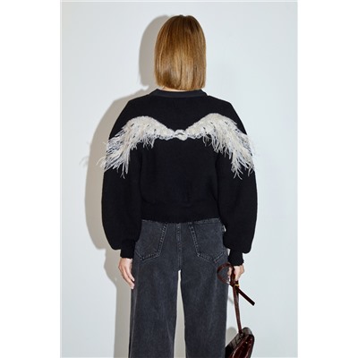 Cárdigan de lana y mohair Negro