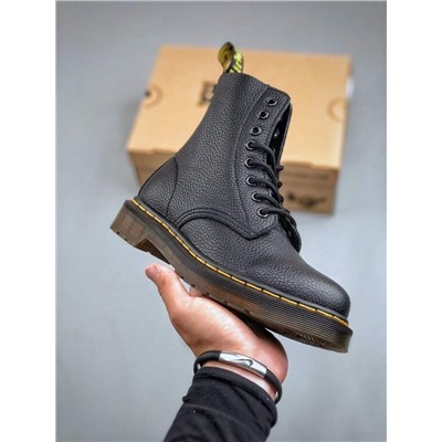 Dr. Martens Martin 1460 классической серии с 8 отверстиями из мягкой матовой кожи личи черного цвета для мужчин и женщин