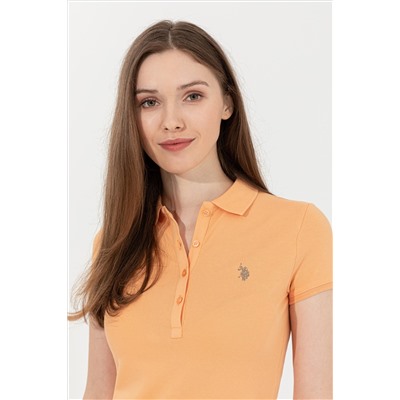 Kadın Turuncu Basic Polo Yaka Tişört