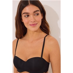Sujetador STRAPLESS microfibra y encaje negro