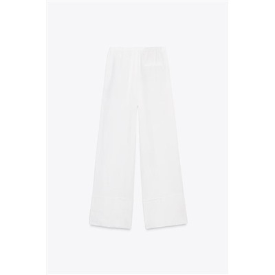 ZW COLLECTION 100% LINEN PALAZZO TROUSERS
