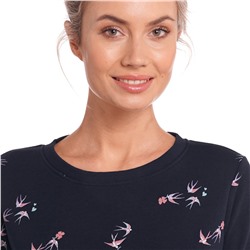 Damen Sweatpullover mit Schwalben-Motiv
