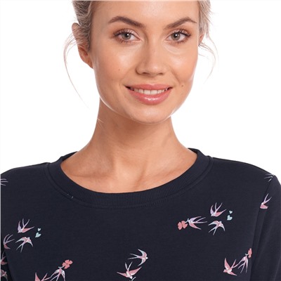 Damen Sweatpullover mit Schwalben-Motiv