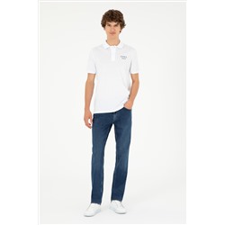 Erkek Regular Fit Polo Yaka Beyaz Tişört