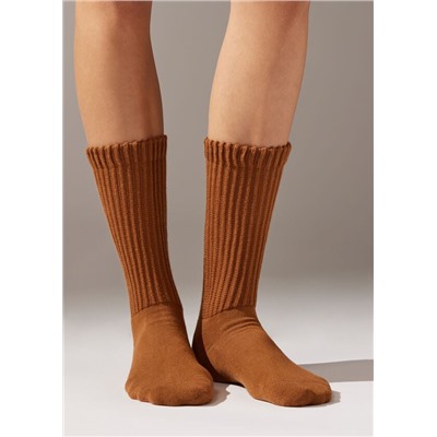 Kurze weiche Socken in Rippstrick