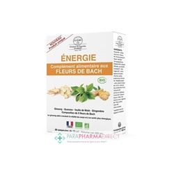 Elixirs de Bach Energie BIO 20 ampoules de 10ml