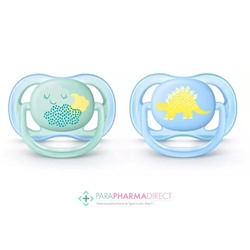 Avent Sucettes Ultra Air 0-6 mois Nuage & Dinosaure x2