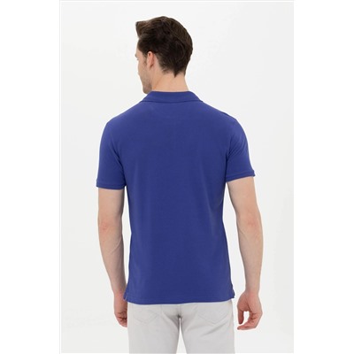 Erkek Mavi Basic Polo Yaka Tişört