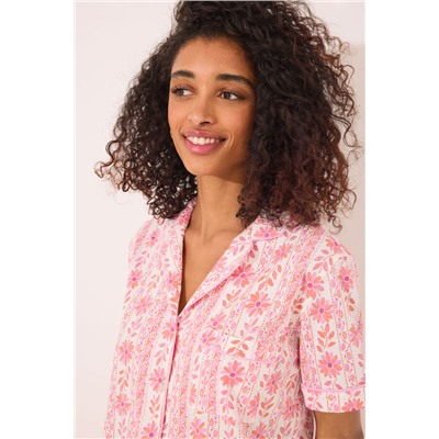 Pijama camisero Capri 100% algodón flores