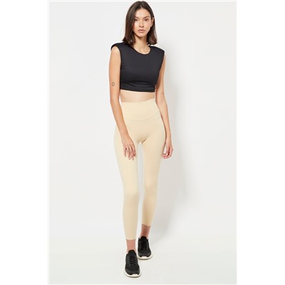 Leggings 7/8 cintura alta - Beige