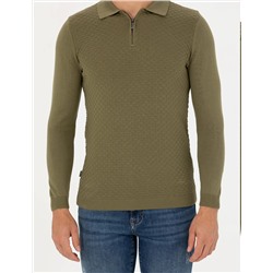 Haki Slim Fit Kazak