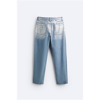 METALLIC STRAIGHT FIT JEANS