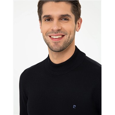 Lacivert Slim Fit Yarım Balıkçı Yaka Basic Triko Kazak