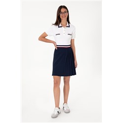 Kadın Lacivert Mini Boy Triko Etek