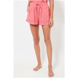 Short de pijama de lino cintura alta - Rosa