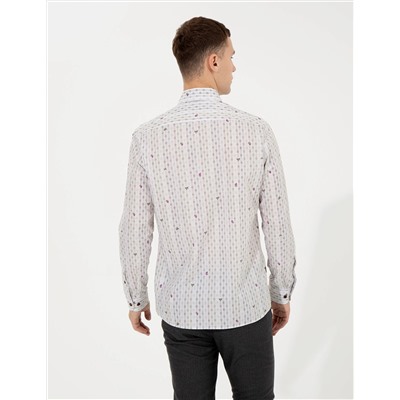 Açık Kahverengi Slim Fit Uzun Kollu Gömlek
