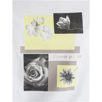 Свободная футболка с принтом из премиального хлопка с эастаном