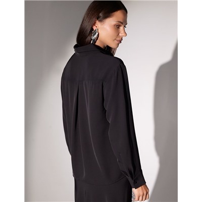 Блузка вечерняя из креп шифона с кружевом