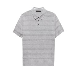 SUPIMA® Cotton Texture Stripe Sweater Polo