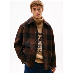 Wool Blend Check Chore Jacket