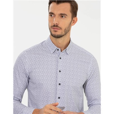 Mor Slim Fit Uzun Kollu Gömlek