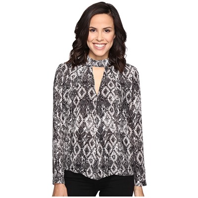 Snake Print Shirt with Keyhole Cut Out