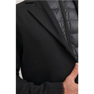 Chaqueta efecto doble prenda Negro