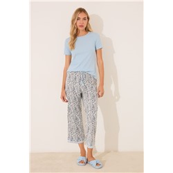 Pijama Capri algodón azul paisley