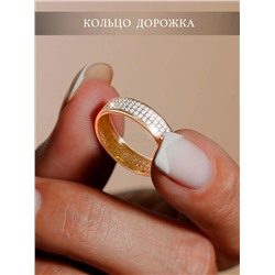 Кольцо из золочёного серебра с фианитами 925 пробы п1-394-1з200