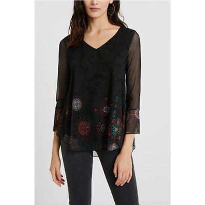 Camiseta multicapas avolantada