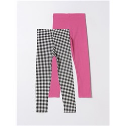 2-PACK OF LONG BASIC PLAIN AND PRINTED LEGGINGS