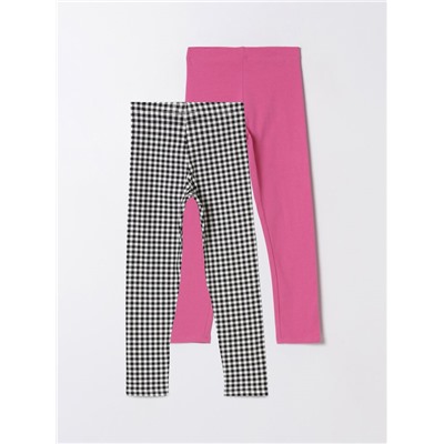 2-PACK OF LONG BASIC PLAIN AND PRINTED LEGGINGS