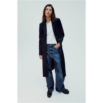 PINSTRIPE COAT WITH SHOULDER PADS