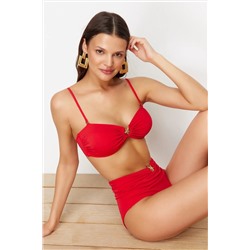 Trendyolmilla Kırmızı Straplez Premium Aksesuarlı Mix&Match Bikini Üstü TBESS24BU00150