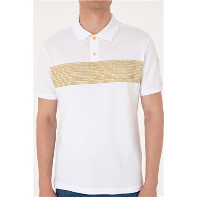 Erkek Regular Fit Polo Yaka Beyaz Tişört