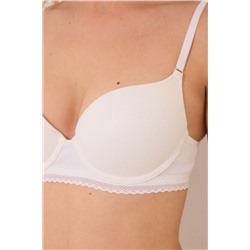 GORGEOUS Sujetador push up algodón relleno aro marfil