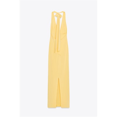 HALTERNECK OPEN BACK LONG DRESS