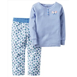 2-Piece Cotton & Fleece PJs