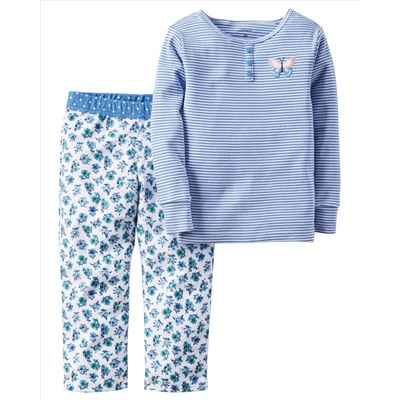2-Piece Cotton & Fleece PJs