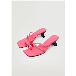Sandalia piel tacón tiras -  Mujer | MANGO OUTLET Melilla