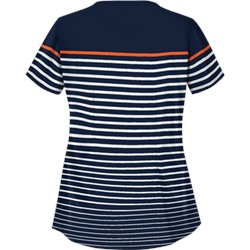 UA Sassy Stripes Navy Asymmetrical Scrub Top